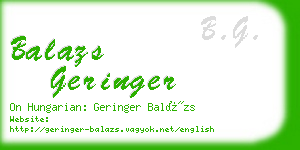 balazs geringer business card